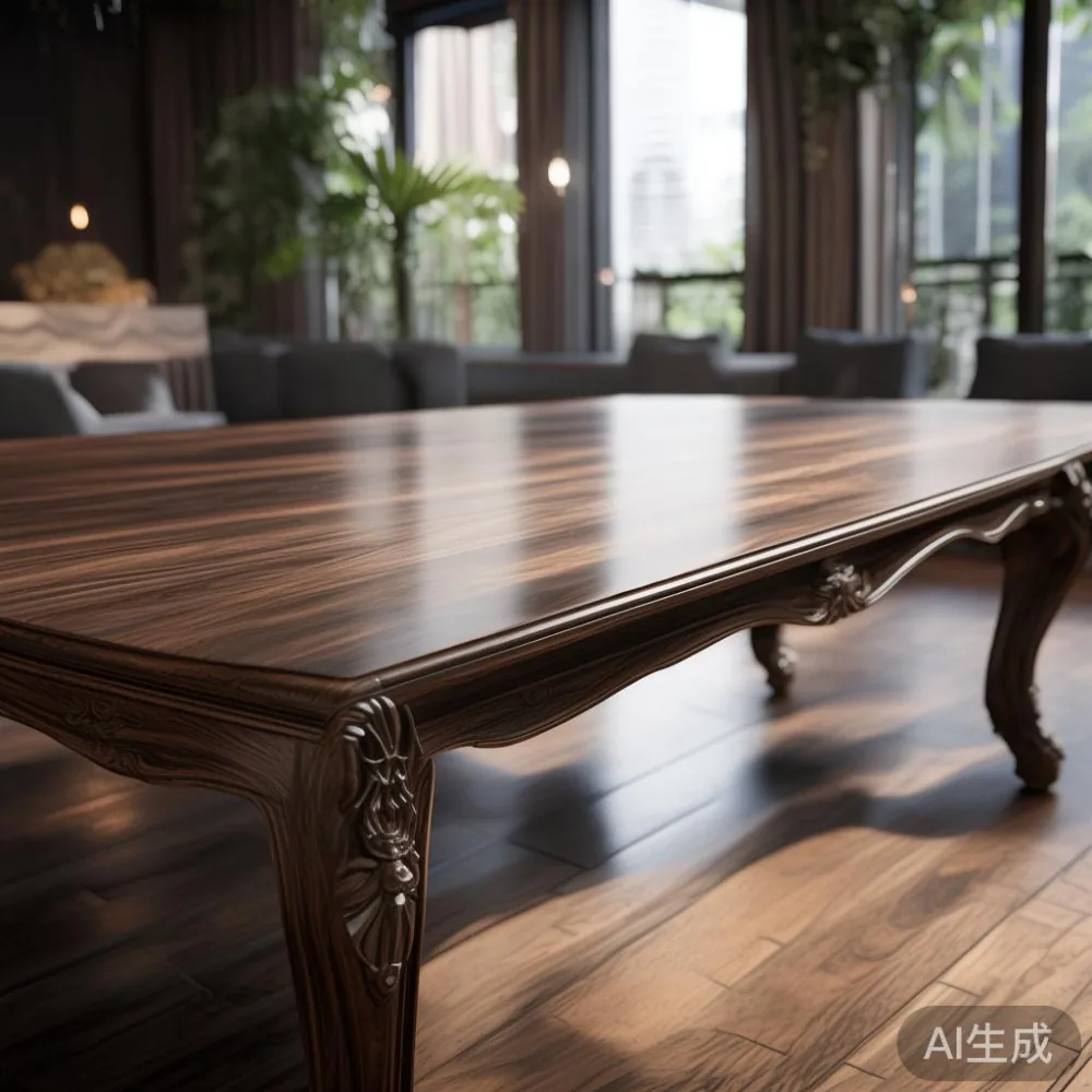 Gambar meja makan mewah gaya Perancis di rumah modern di KL