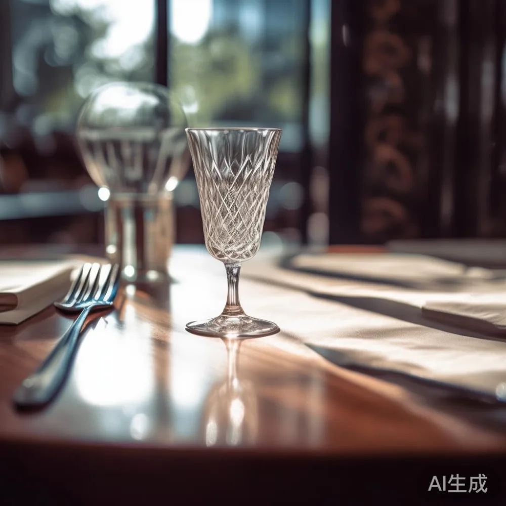Gambar meja makan mewah di kafe modern di Kuala Lumpur