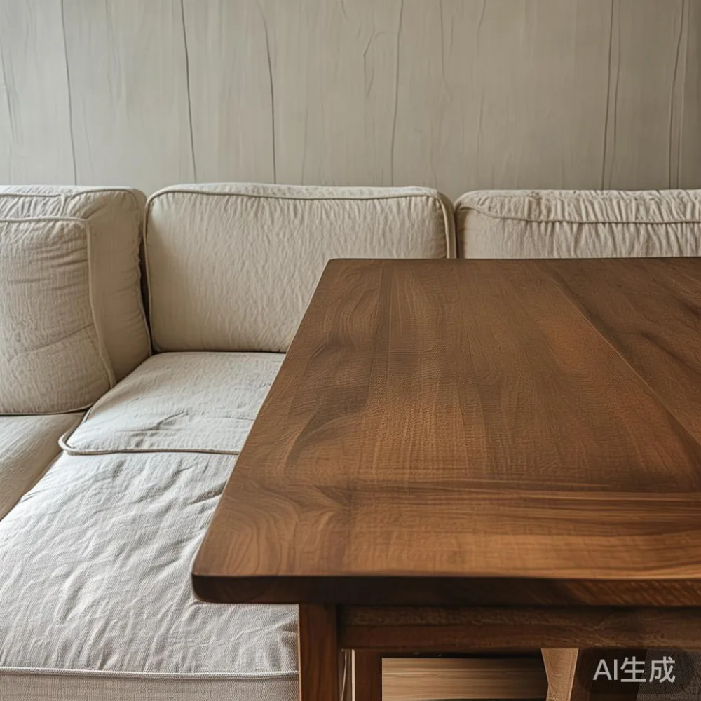Apa Yang Sebenarnya Memacu Harga Perabot Kayu Pepejal Di Malaysia — staged against a plain wall with a linen sofa ne