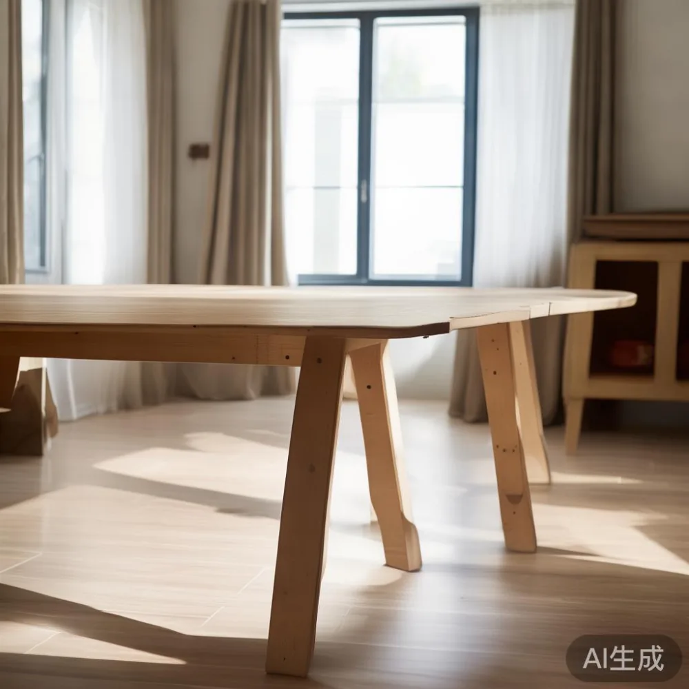 Saiz Meja Makan yang Sempurna untuk Ruang Tamu HDB Singapura — detail of the base and leg construction on a bed