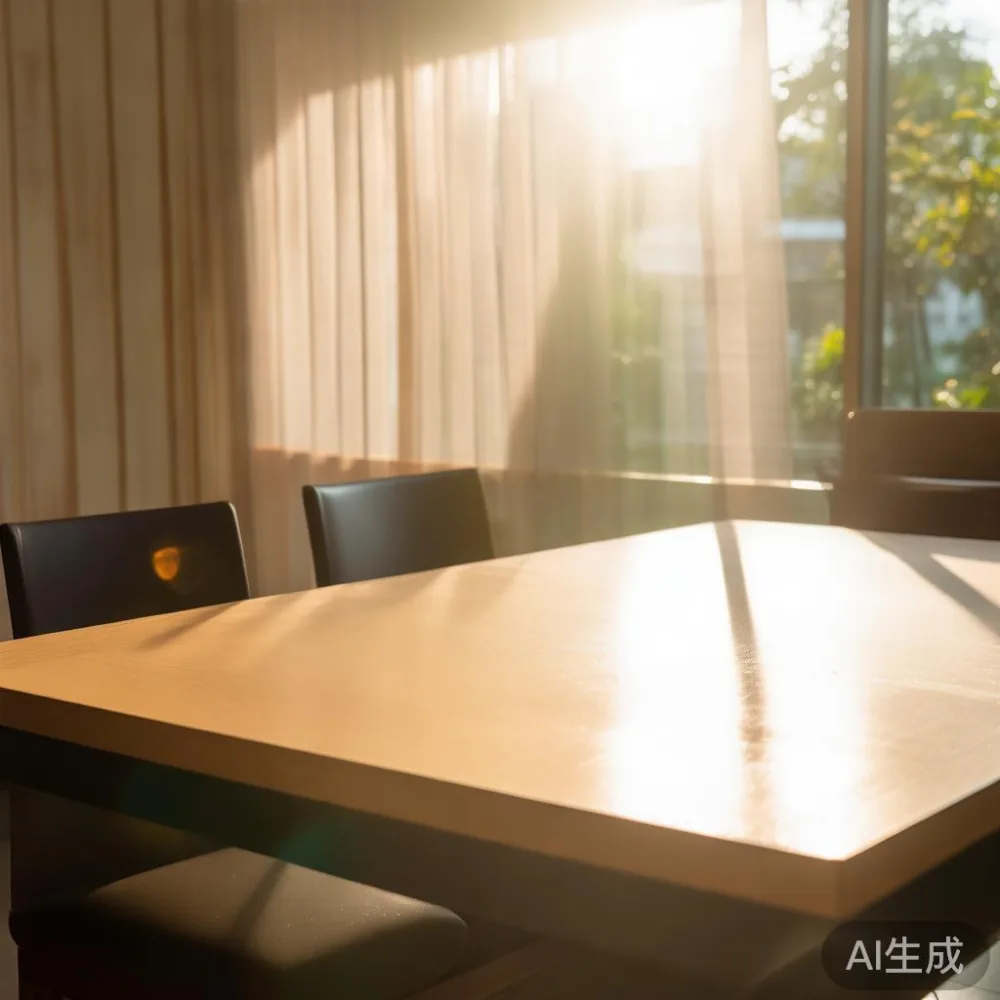 Cara Menjaga Permukaan Lak pada Meja Makan di Iklim Lembap Malaysia — in a sunlit Singapore HDB living room, morning l